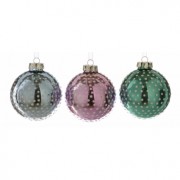 Glass Bauble with Dot Design - Set of Three